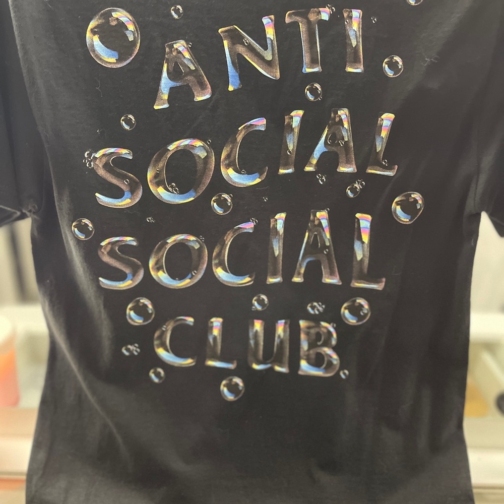 Anti Social Social Club Gray Tee with Pink Logo